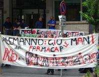 Protesta dei lavoratori Farmacap